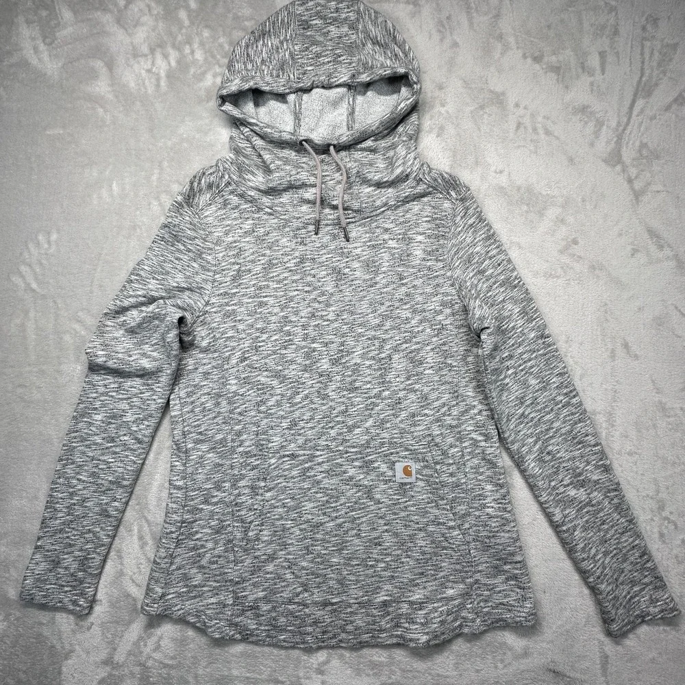 Carhartt Womens Medium 8-10 Gray Newberry Cowl Hoodie Sweatshirt Streetwear